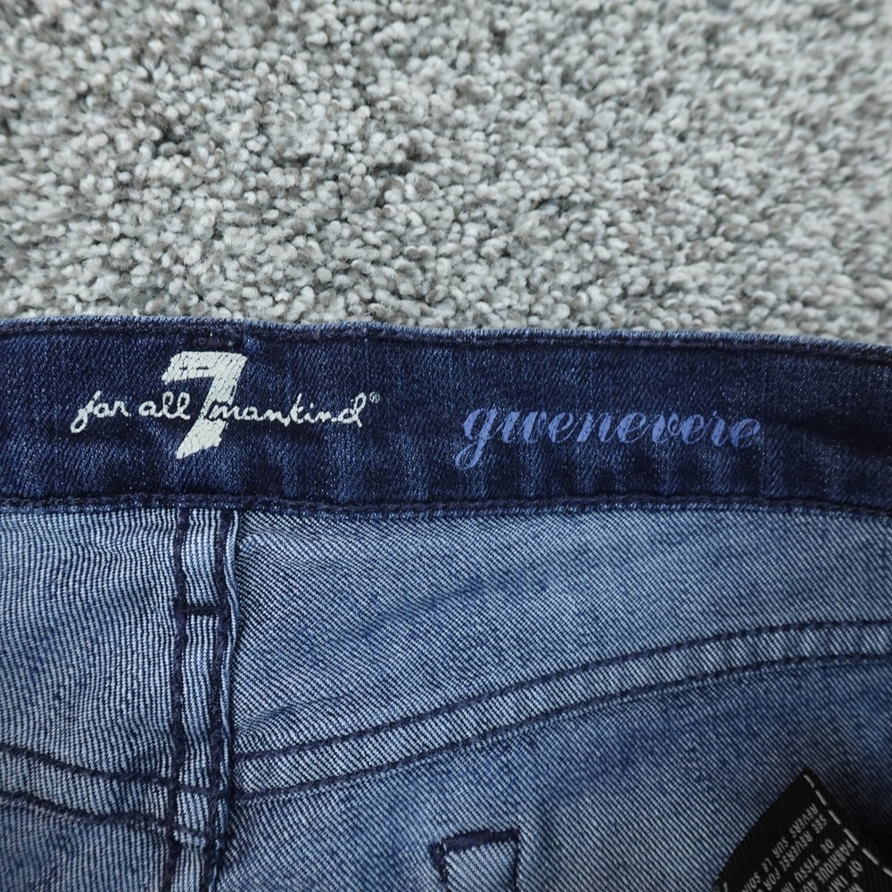 7 For All Mankind Jeans Womens 28 Dark Blue Denim Pants Low Rise Skinny - Picture 6 of 10